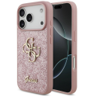 Θήκη Guess Fixed Glitter Big 4G για iPhone 18 Pro / iPhone 17 Pro Ροζ